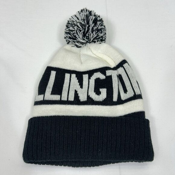 Disney Nightmare Jack Skellington Knitted Pompom Beanie Hat Black White OS - Picture 2 of 8